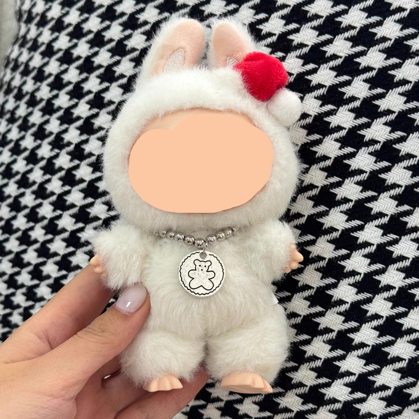 Striped Shirt + Jeans + White Shoes Keychain Labubo Clothes Labubo Clothing Macaron Clothes for Labubo