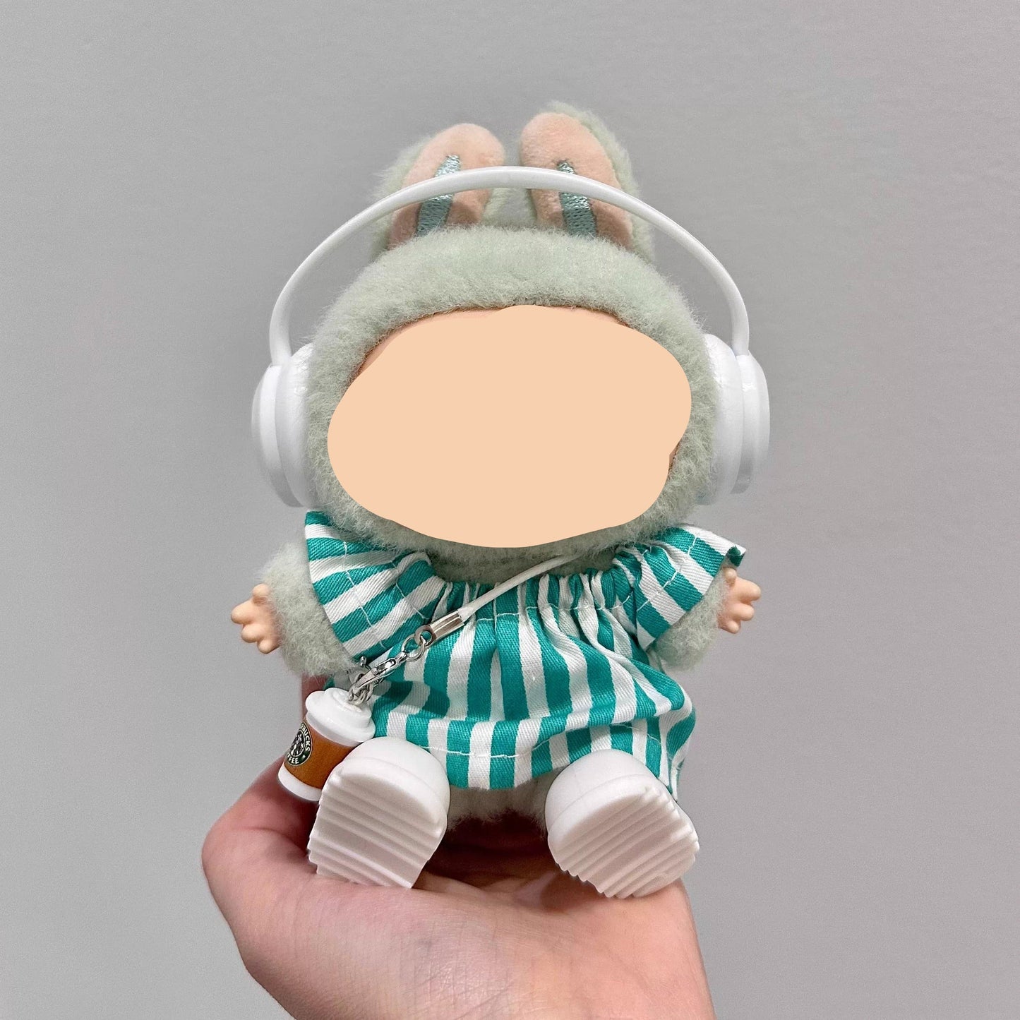 Cardigan Macaron Clothes for Labubo with Bottle Have a Seat Labubo Doll Clothes With Bottle Fashion Keychain Labubo Clothes 17cm Labubo Clothing