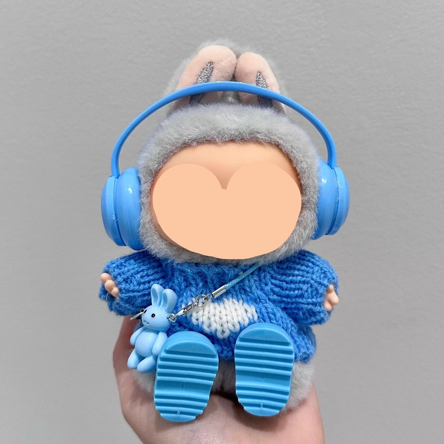 Labubo Clothes Blue Sweater With Hairbow Keychain Labubo Clothing Labubo Labubo Doll Clothes