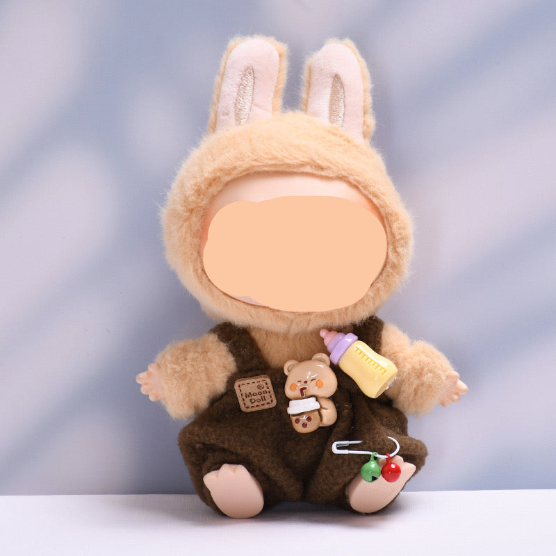 Have a Seat Labubo Doll Clothes 17cm Labubo Clothing Red Overalls Macaron Clothes for Labubo Keychain Labubo Clothes