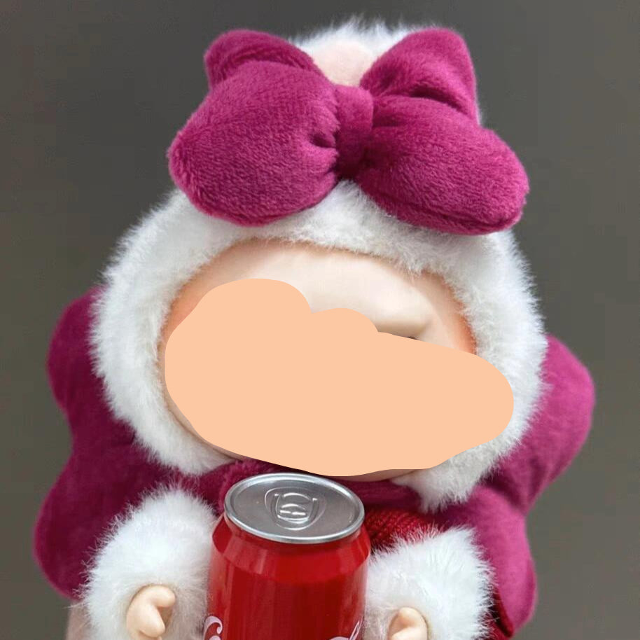 Keychain Labubo Clothes Red Plaid Bow 17cm Labubo Clothing Have a Seat Labubo Doll Clothes