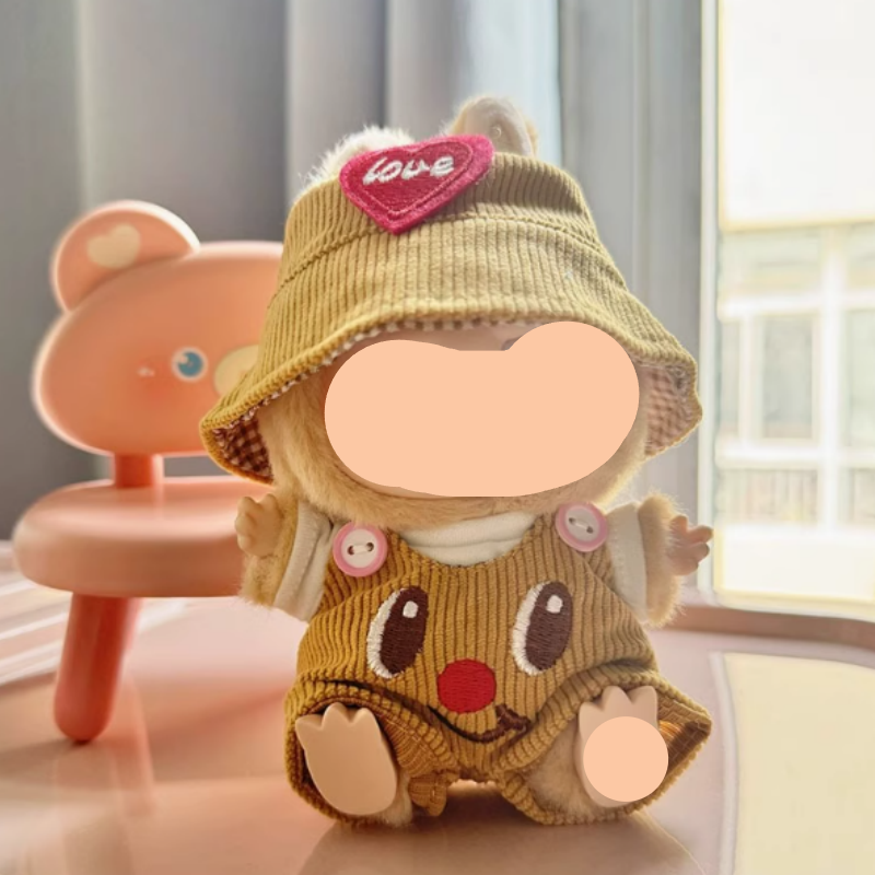 Spring Labubo Outfits Teddy Bear Overalls + Hat Fashion Labubo Outfit Keychain Labubo Clothing