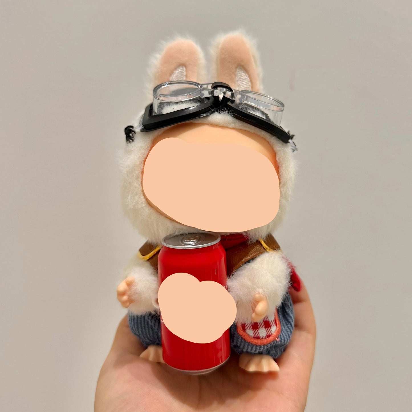 Have a Seat Labubo Doll Clothes Blue Corduroy Overalls + Hat +White Shoes 17cm Labubo Clothing Keychain Labubo Clothes Overalls