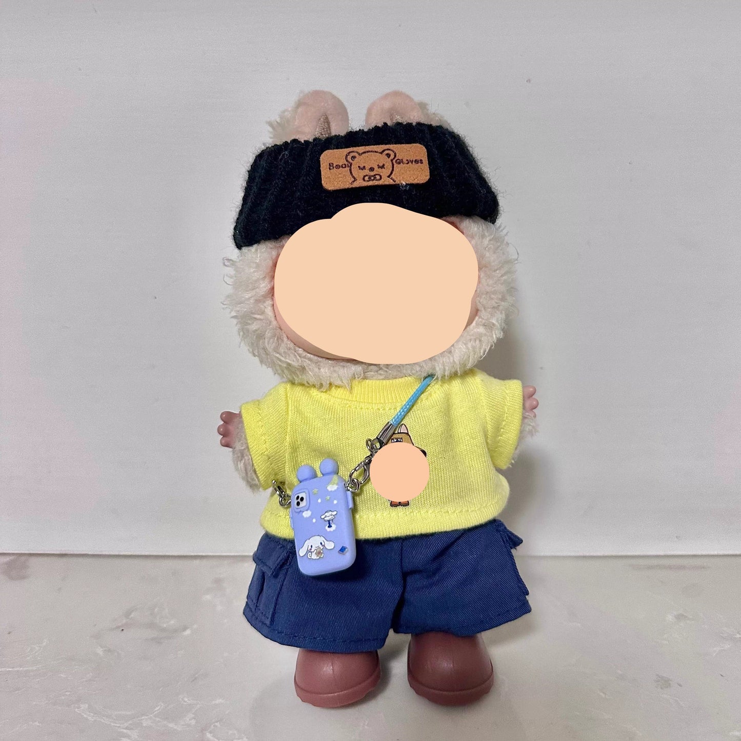 17cm Labubo Clothing Star Cowboy Keychain Labubo Clothes Have a Seat Labubo Doll Clothes