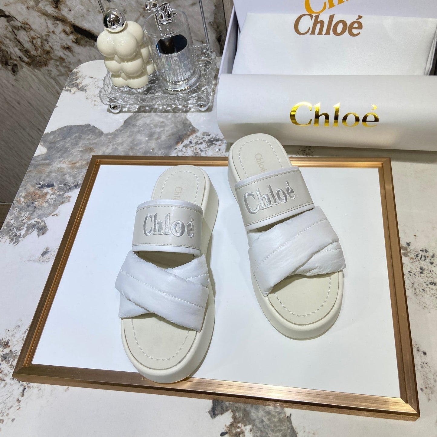 Broderi vävt bälte Sandaler med tjock botten