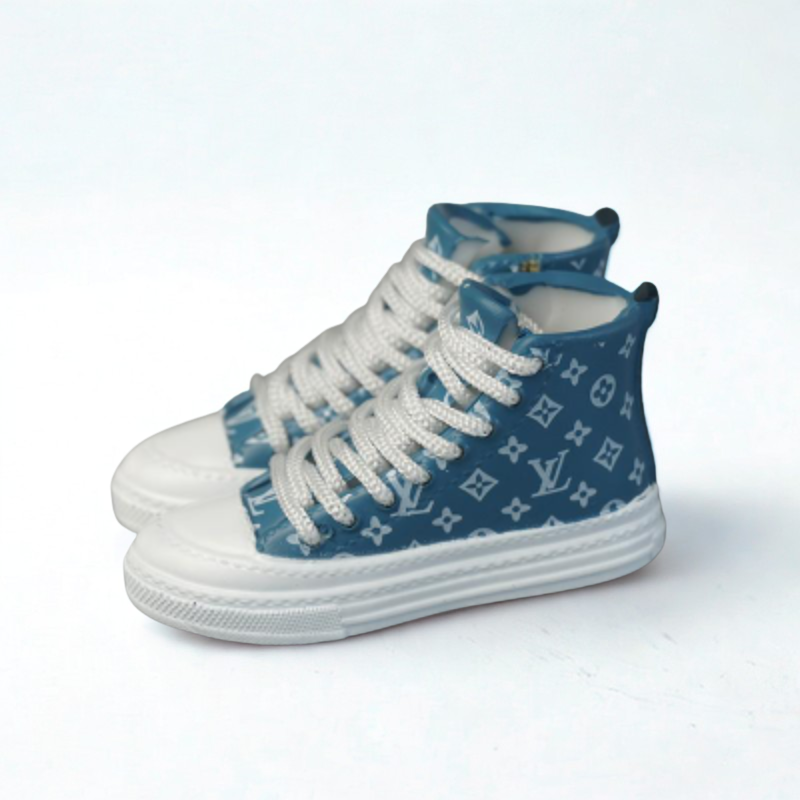 Labubu L.VInspired High-Top Miniatur-Sneaker - Denim Blue