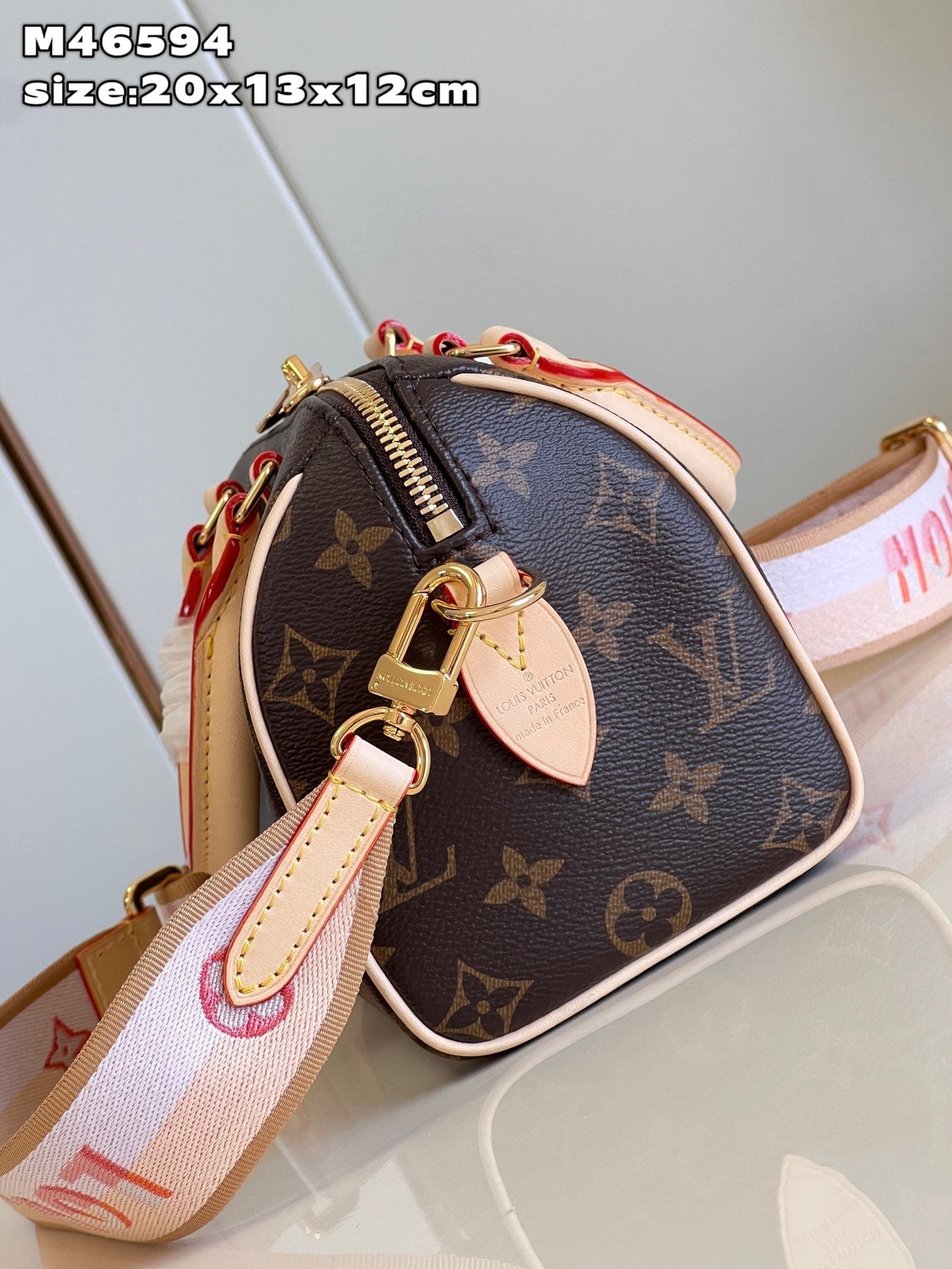Luxury Speedy Bandouli¨¨re 20 Monogram Pink Strap - 20.5 x 13.5 x 12.0 cm