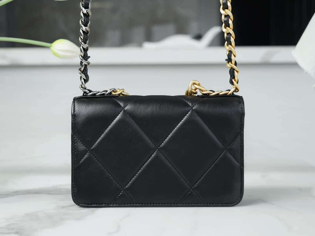 luxury 19 WOC Wallet On Chain AP0957 BLACK Flap Bag