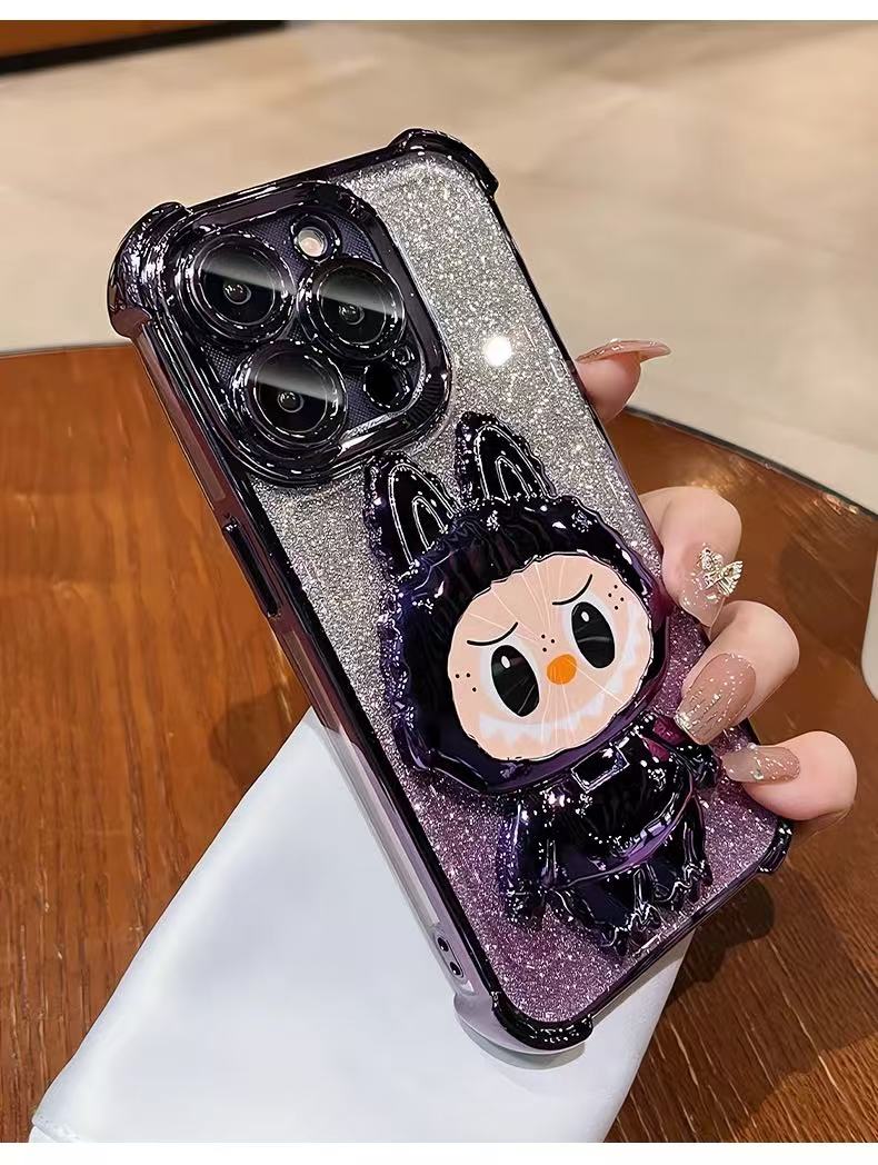 Labubu iPhone Case with Mirror & Stand