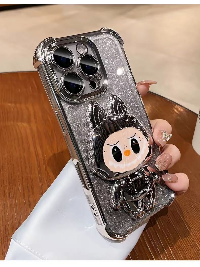 Labubu iPhone Case with Mirror & Stand