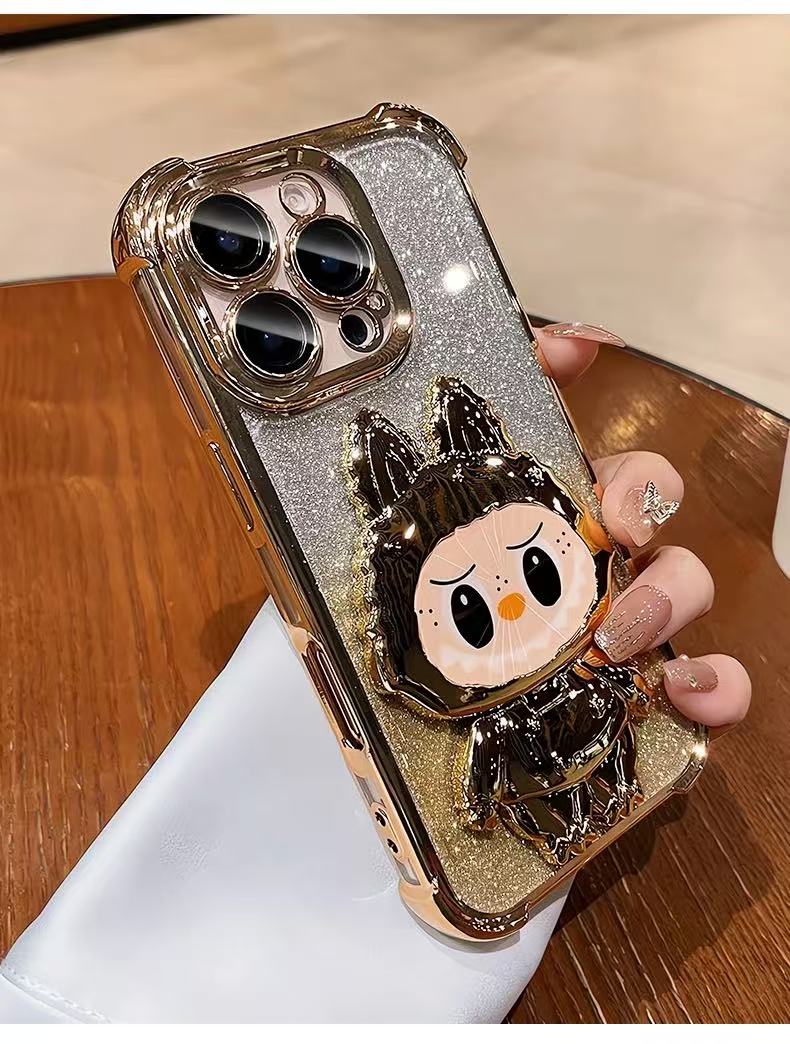 Labubu iPhone Case with Mirror & Stand