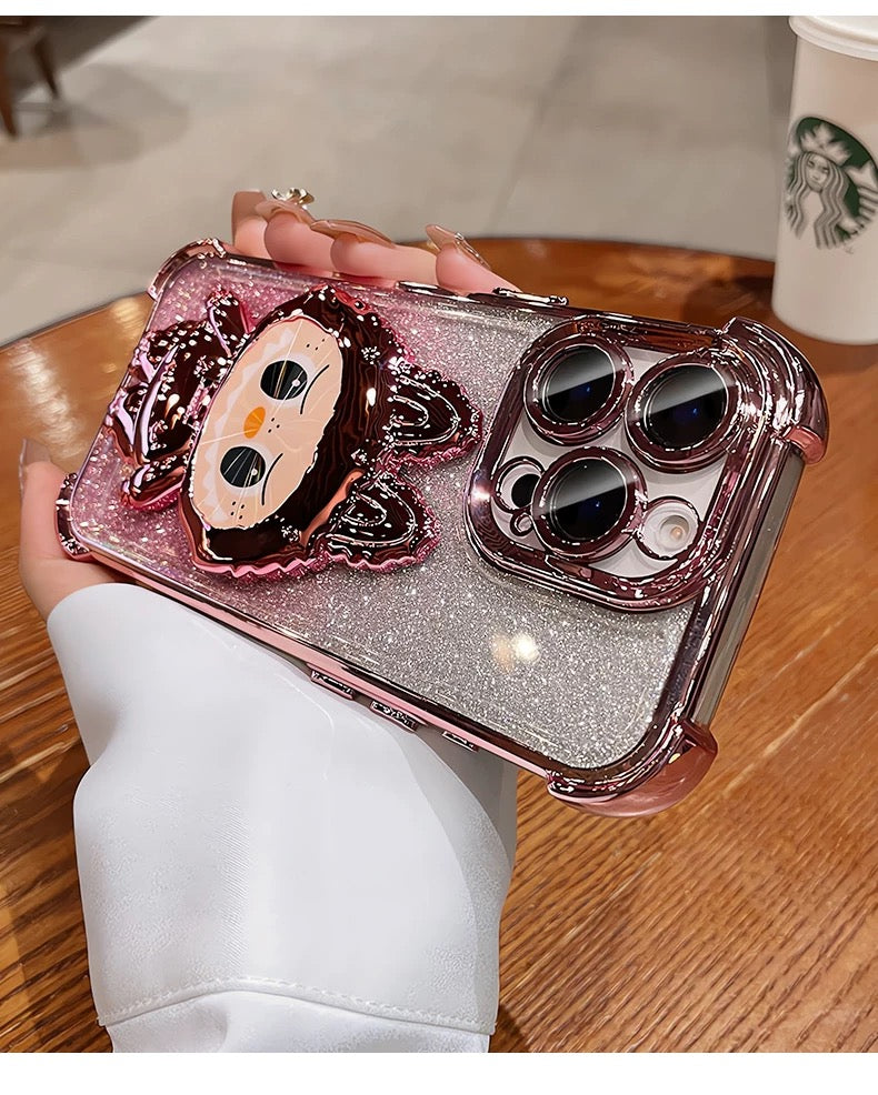 Labubu iPhone Case with Mirror & Stand