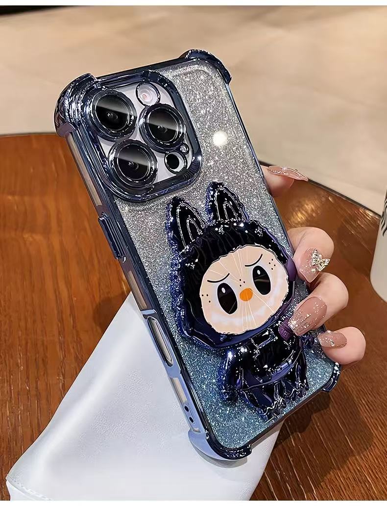Labubu iPhone Case with Mirror & Stand