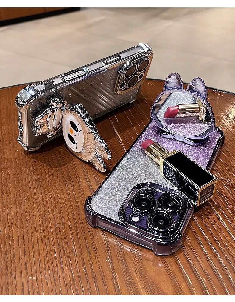 Labubu iPhone Case with Mirror & Stand