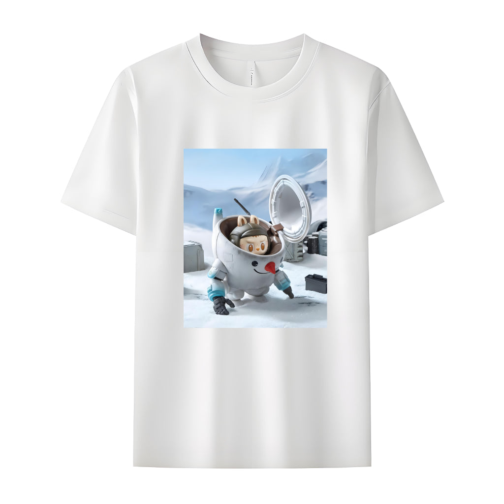 Space Mission Labubu T-shirt Monsters Crew Neck dla Labubu Lover Prezenty dla dziewczyny