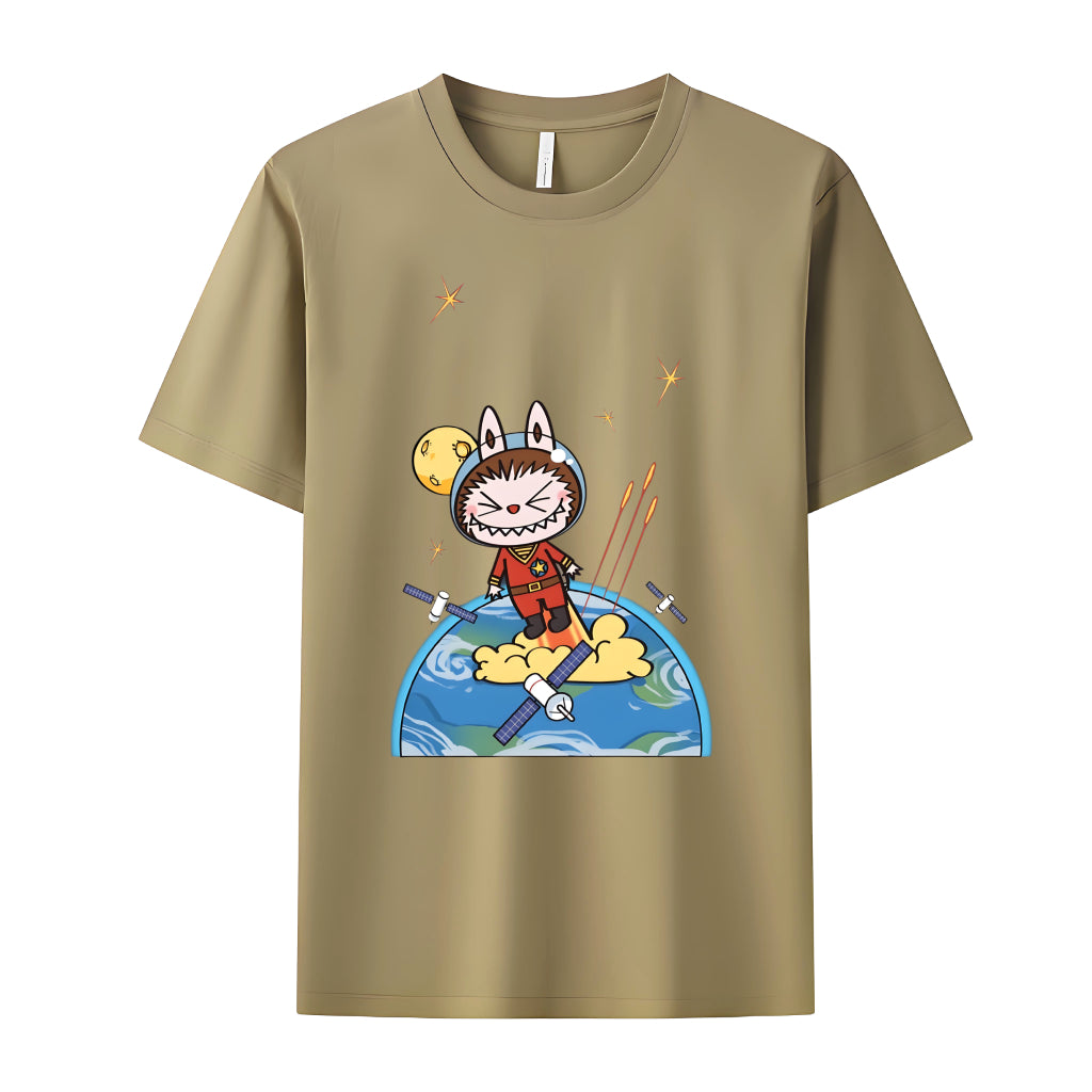 Superman Labubu The Monsters Crew Neck T-shirt til Labubu-elsker til hende
