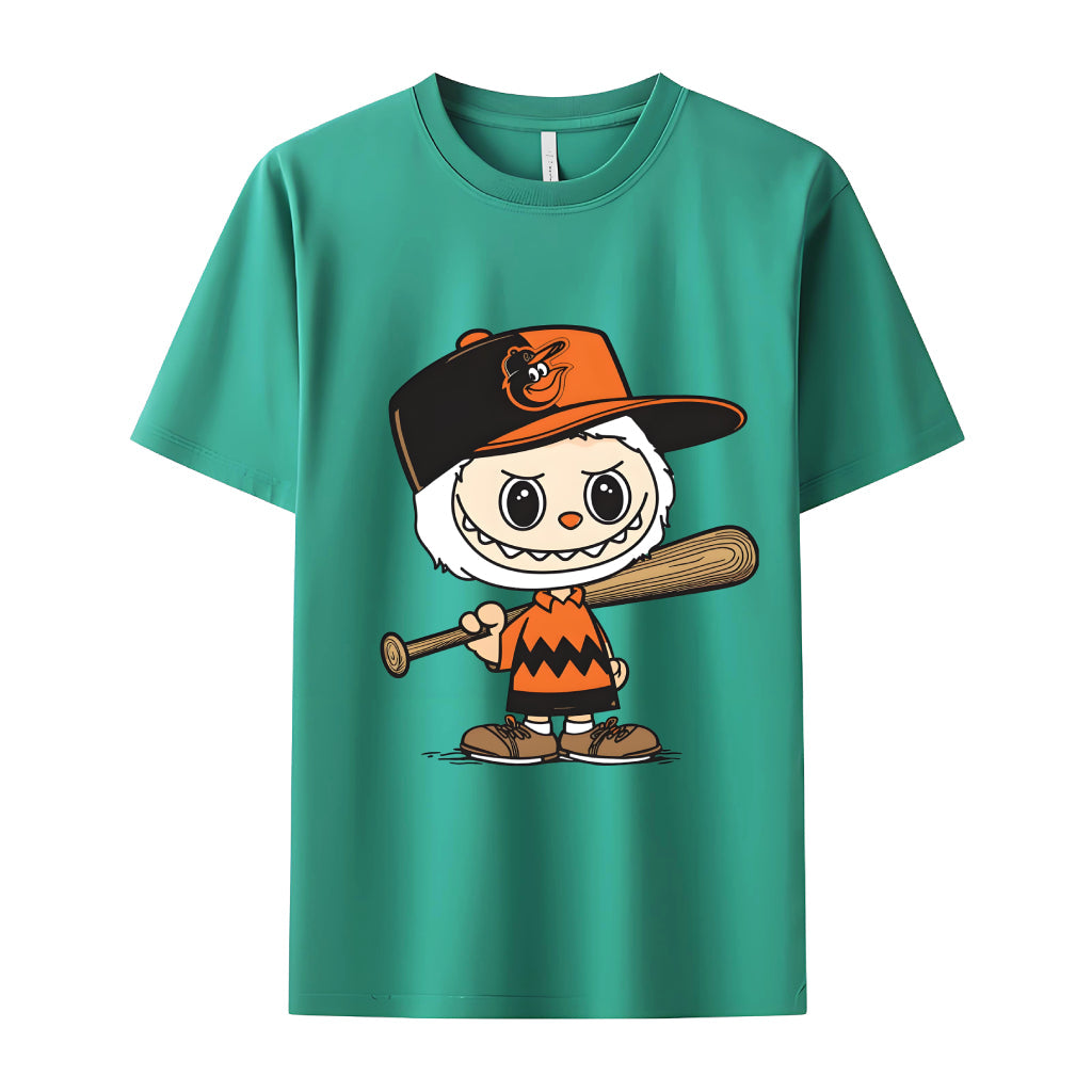 Béisbol Labubu The Monsters Crew Camiseta para el cuello de Labubu Regalos para ella para ella