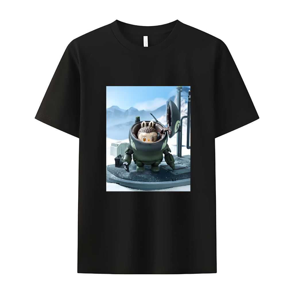 Space Marine Labubu Das Monster Crew Neck T-Shirt für Labubu-Liebhabergeschenke für Freundin