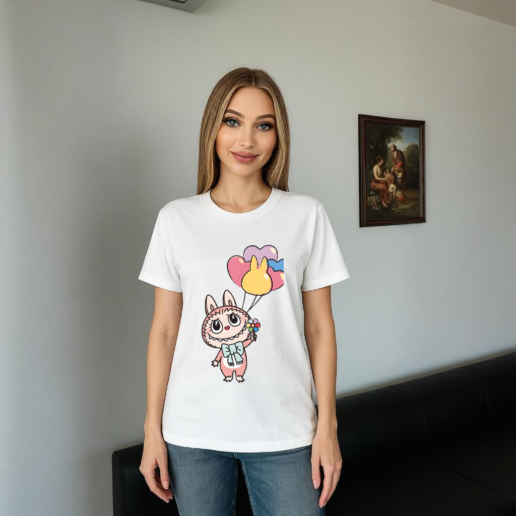 Sweet Labubu the Monsters Crew Camiseta para el cuello de Labubu Regalos para ella