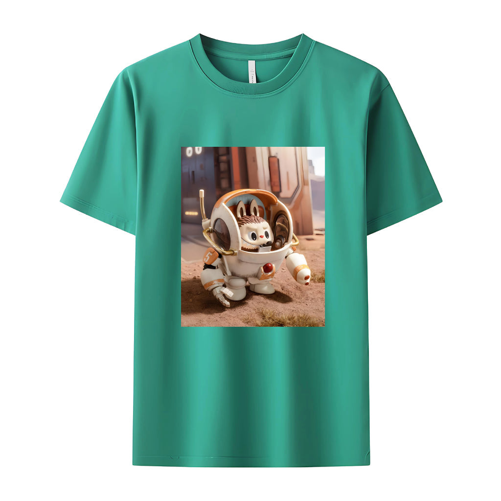 宇宙のラブブモンスタークルーネックTシャツラブブの恋人ギフトのための彼女のゆるいフィット