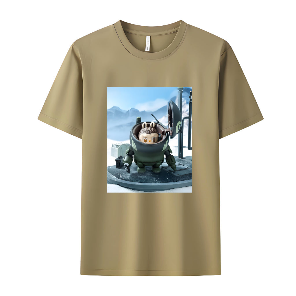 Space Marine Labubu Das Monster Crew Neck T-Shirt für Labubu-Liebhabergeschenke für Freundin