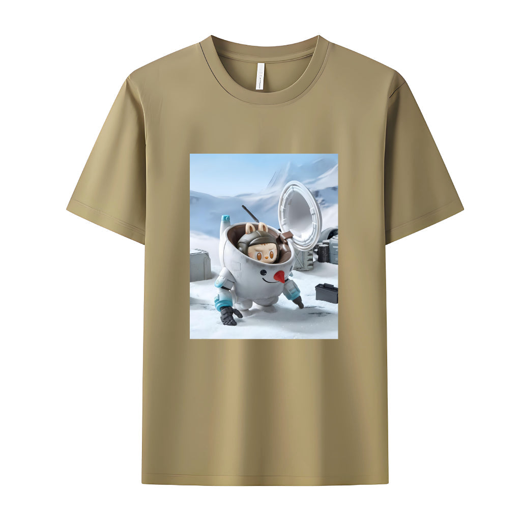 Space Mission Labubu T-shirt Monsters Crew Neck dla Labubu Lover Prezenty dla dziewczyny