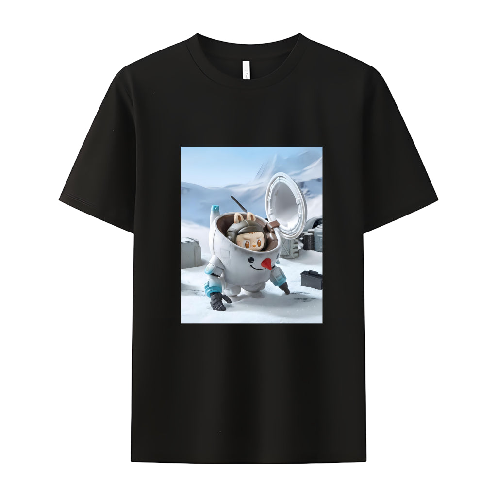 Space Mission Labubu T-shirt Monsters Crew Neck dla Labubu Lover Prezenty dla dziewczyny