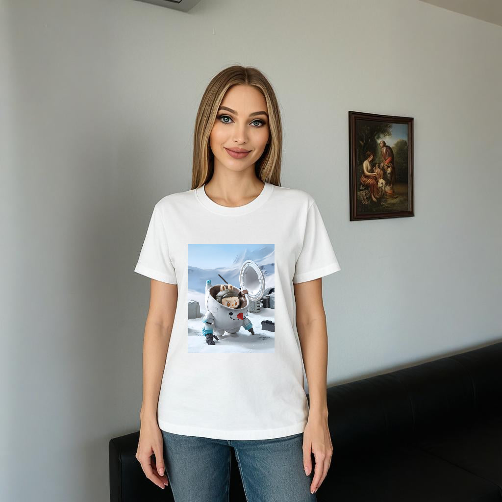 Space Mission Labubu T-shirt Monsters Crew Neck dla Labubu Lover Prezenty dla dziewczyny