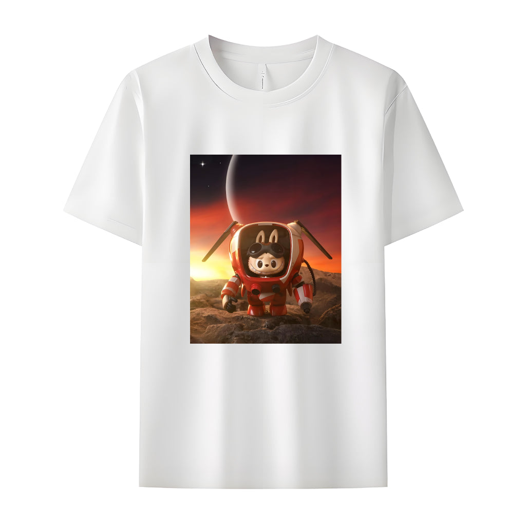 Space Mission Labubu Monsters Crew Neck T-shirt til Labubu-elsker