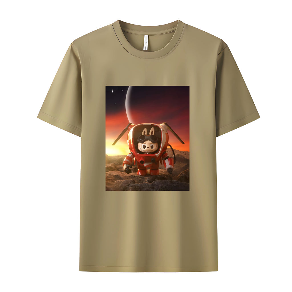 Space Mission Labubu Monsters Crew Neck T-shirt til Labubu-elsker