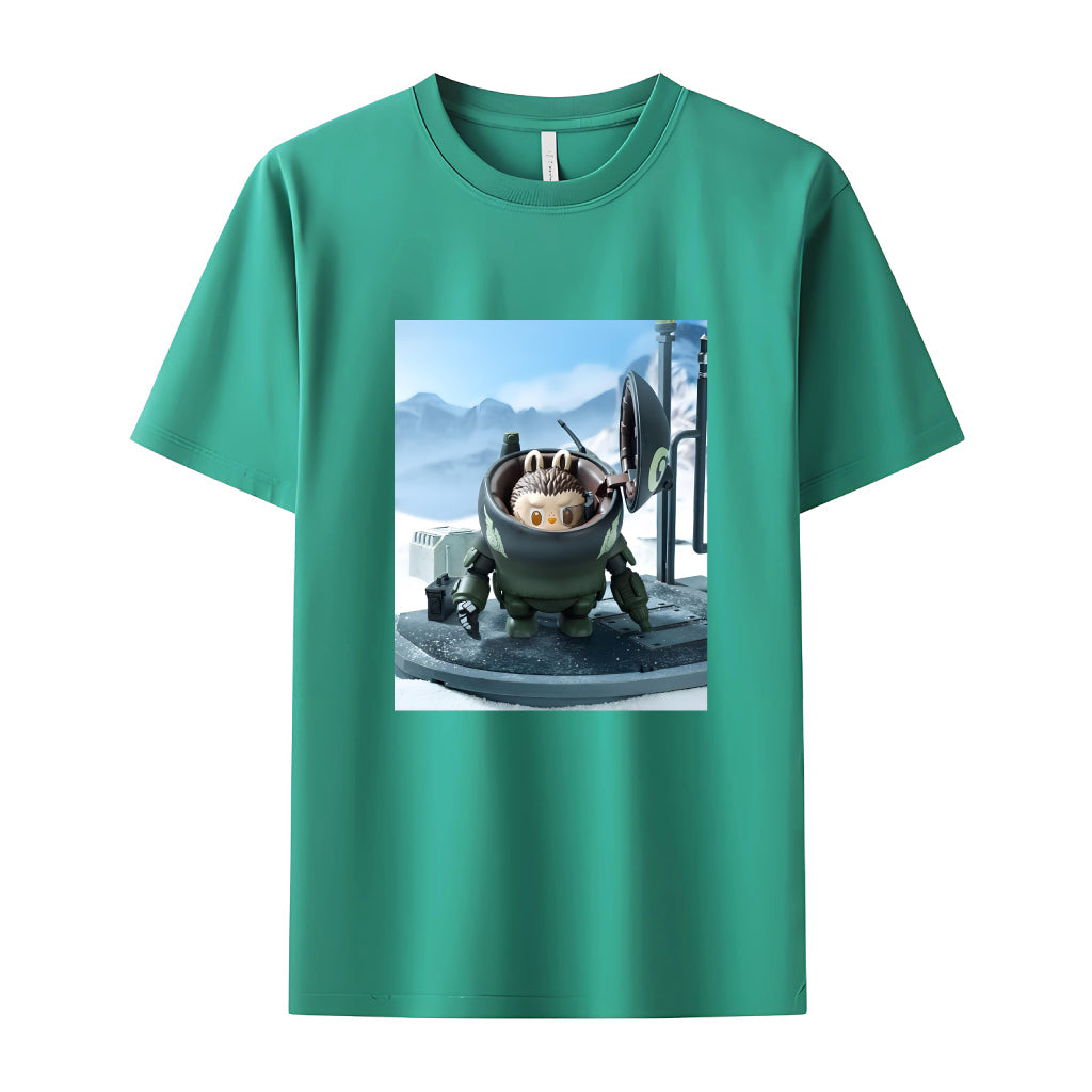 Space Marine Labubu Das Monster Crew Neck T-Shirt für Labubu-Liebhabergeschenke für Freundin