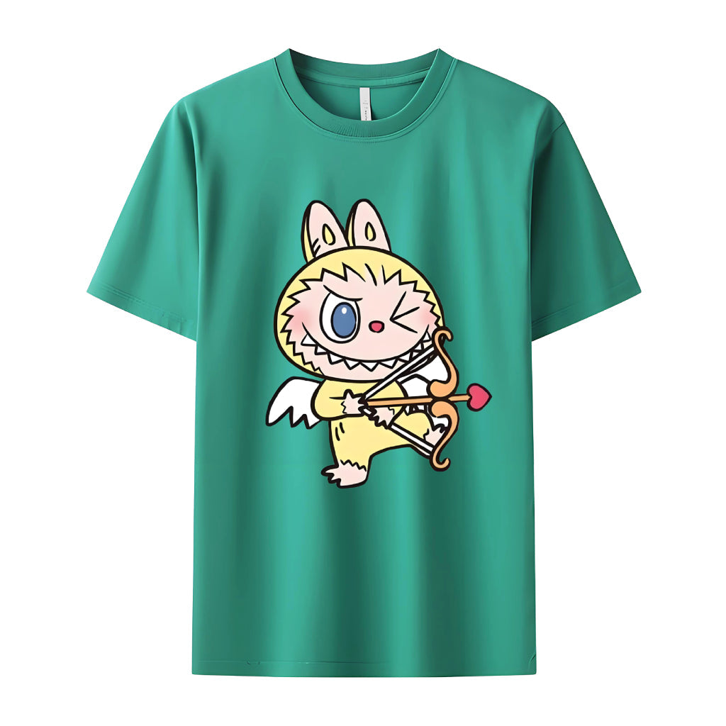 ラブブは、彼女のためのラブブの恋人のギフトのためのモンスタークルーネックTシャツのキューピッド