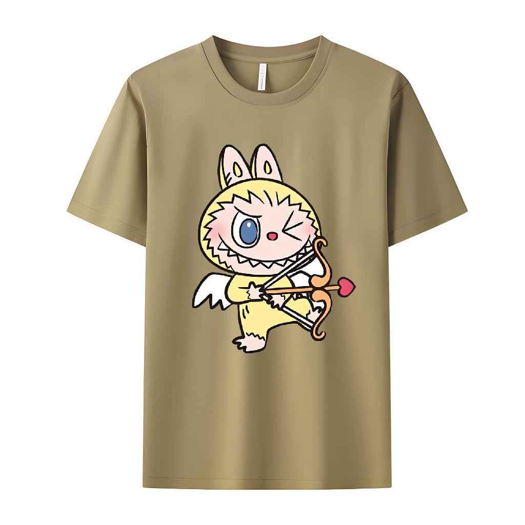 ラブブは、彼女のためのラブブの恋人のギフトのためのモンスタークルーネックTシャツのキューピッド