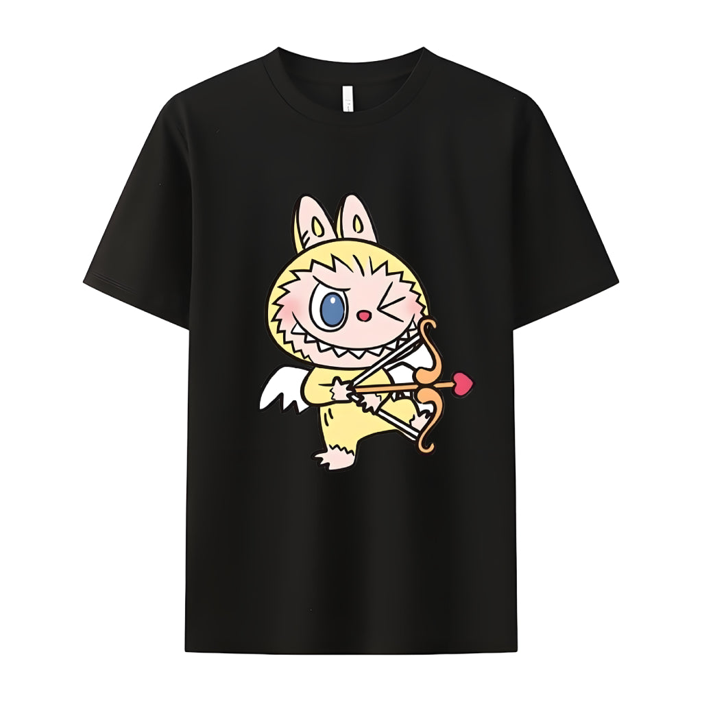 ラブブは、彼女のためのラブブの恋人のギフトのためのモンスタークルーネックTシャツのキューピッド