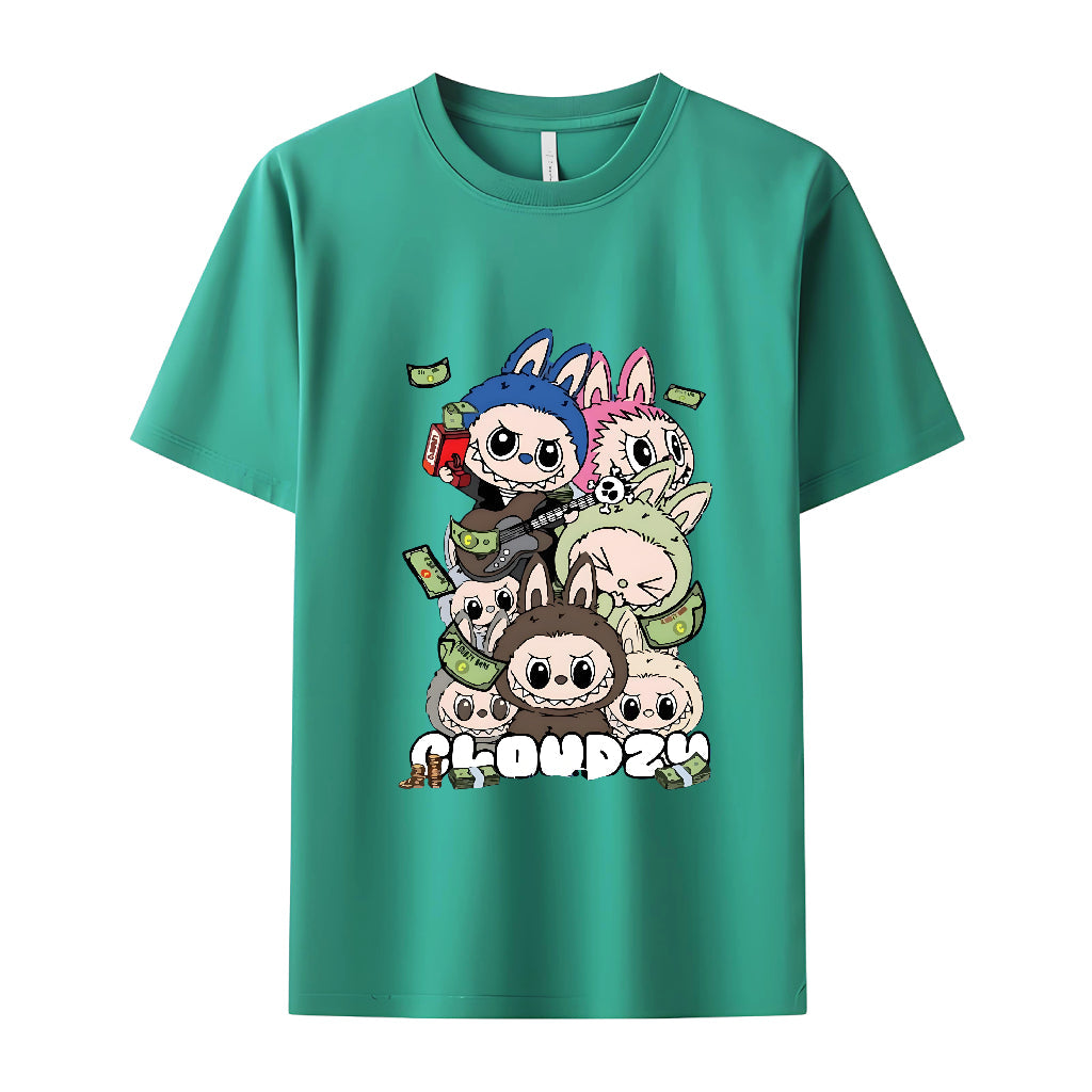 Bohaté Labubu Tričko Monsters Crew Neck pro Labubu Lover dárky pro ni