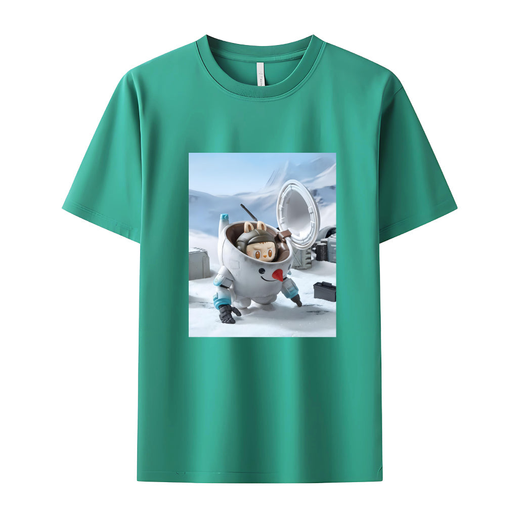 Space Mission Labubu T-shirt Monsters Crew Neck dla Labubu Lover Prezenty dla dziewczyny