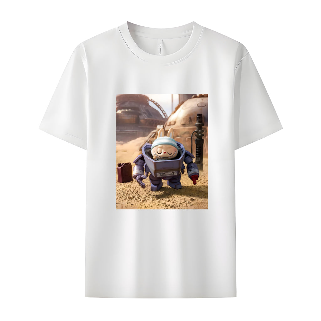 Space Labubu T-shirt Monsters Crew SCICT dla Labubu Lover