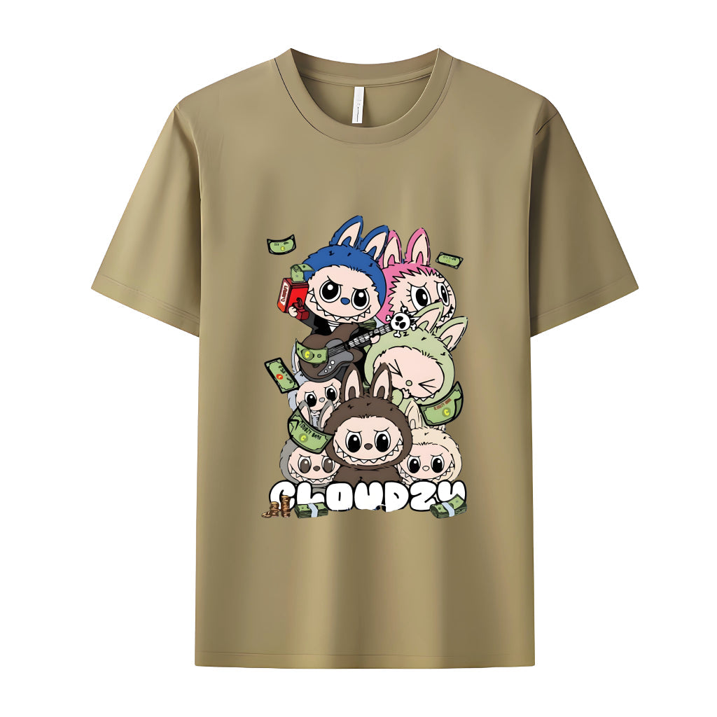 Bohaté Labubu Tričko Monsters Crew Neck pro Labubu Lover dárky pro ni