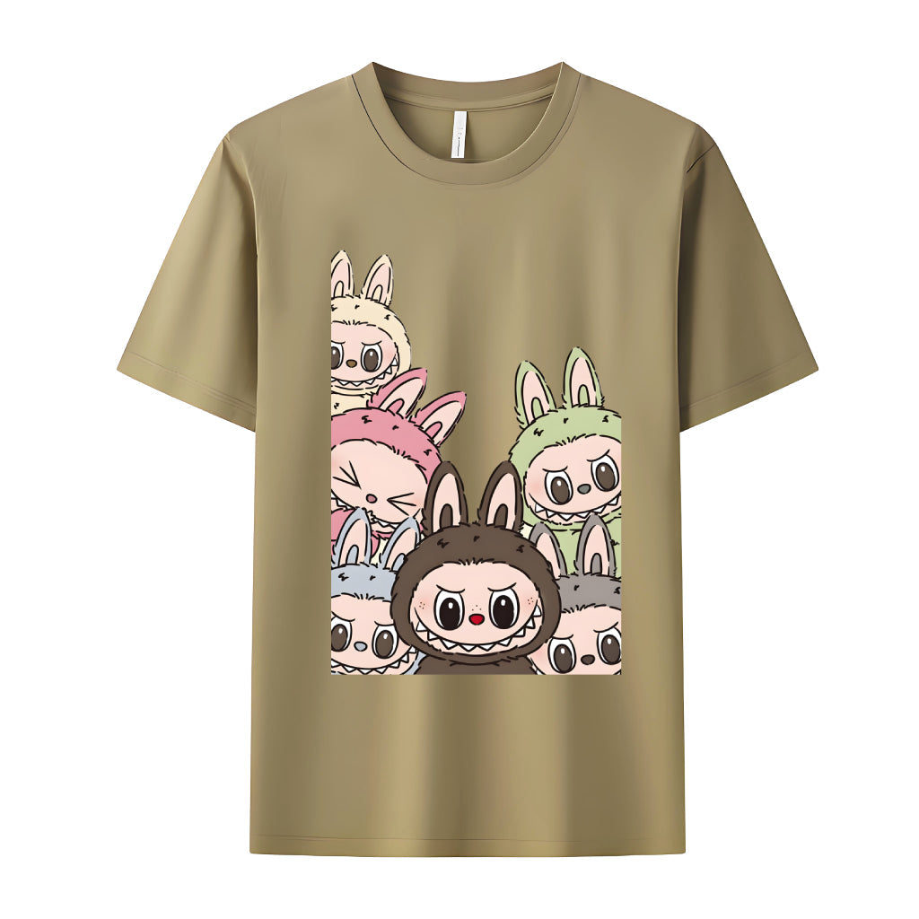 ラブブは、彼女のためのラブブの恋人のギフトのためのモンスタークルーネックTシャツのキューピッド