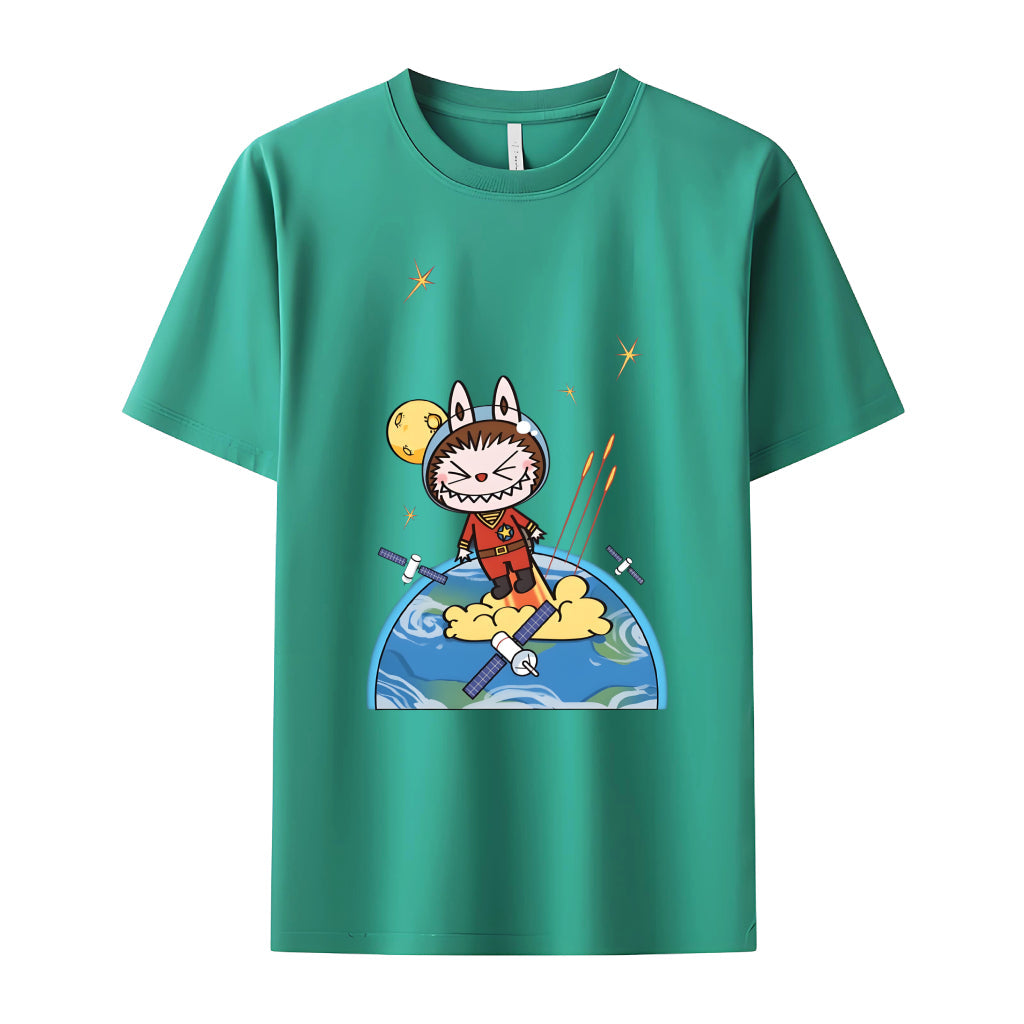 Superman Labubu The Monsters Crew Neck T-shirt til Labubu-elsker til hende