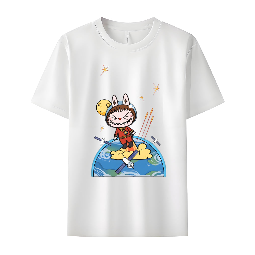 Superman Labubu The Monsters Crew Neck T-shirt til Labubu-elsker til hende