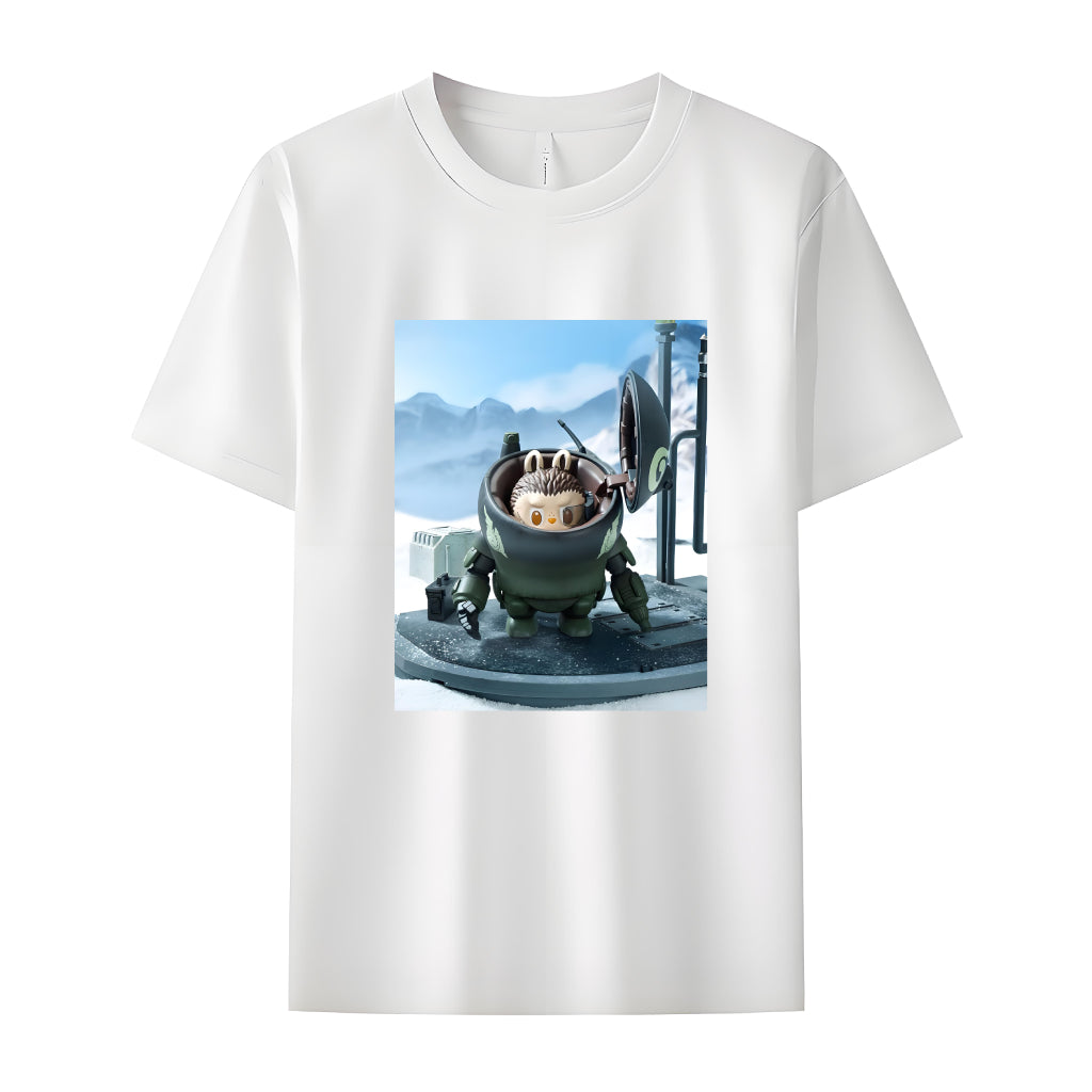 Space Marine Labubu Das Monster Crew Neck T-Shirt für Labubu-Liebhabergeschenke für Freundin