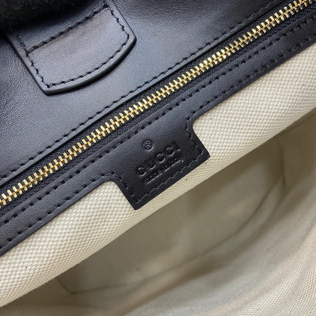 luxury small horsebit embellished leather bucket bag