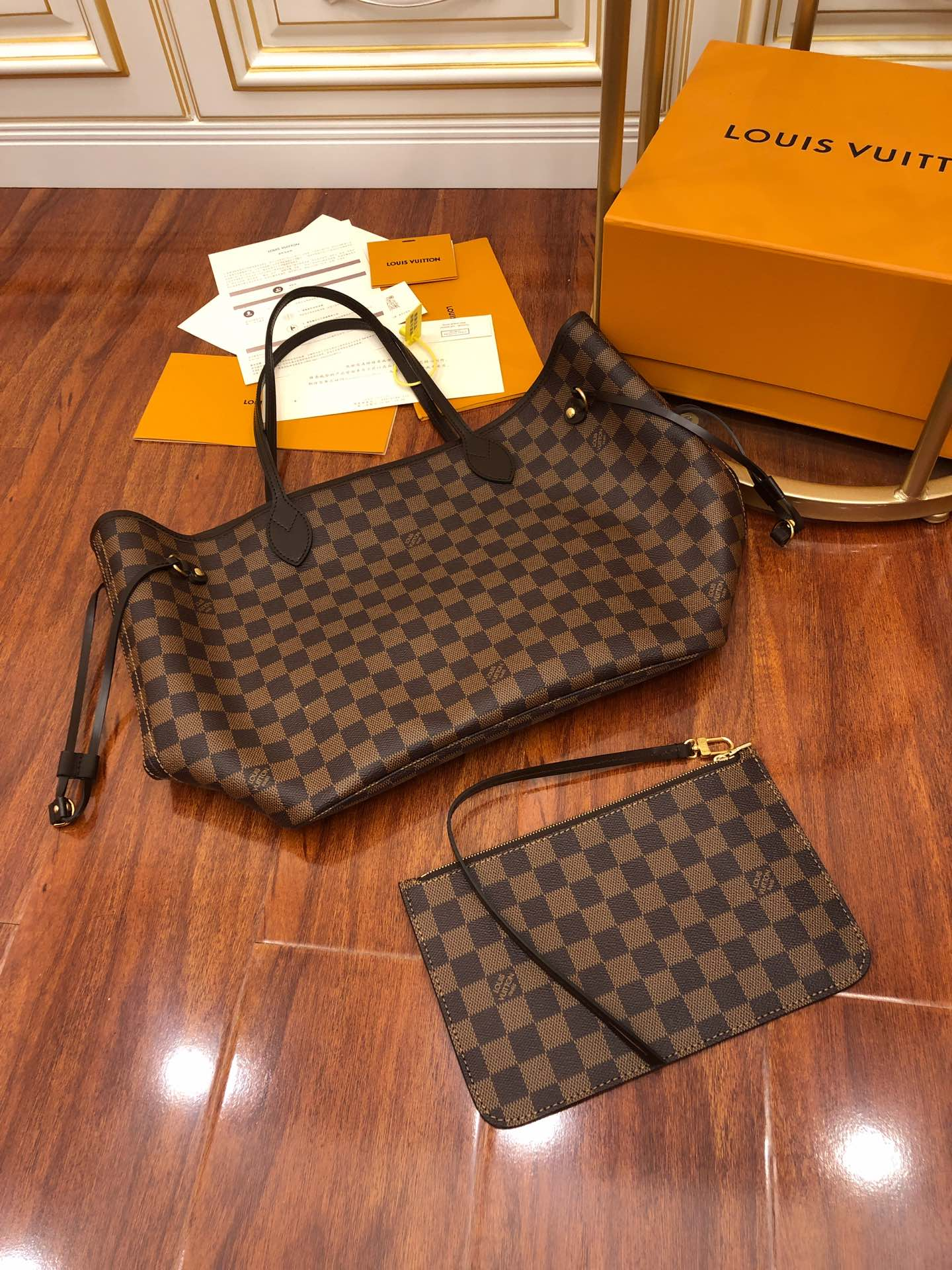 Luxury Ebene Monogram Leather Bag