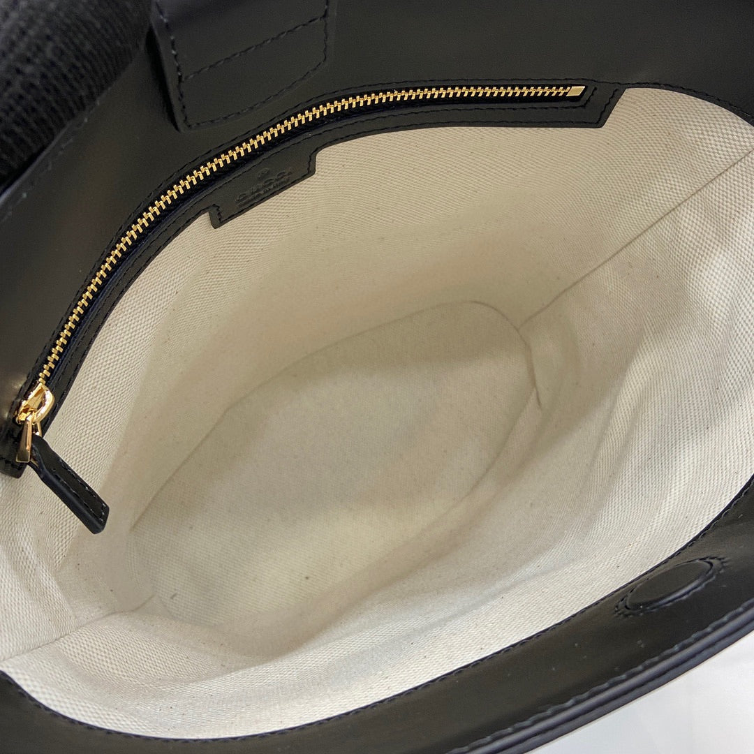 luxury small horsebit embellished leather bucket bag