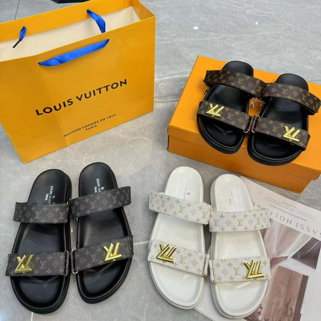 Monogramsandaler i läder unisex