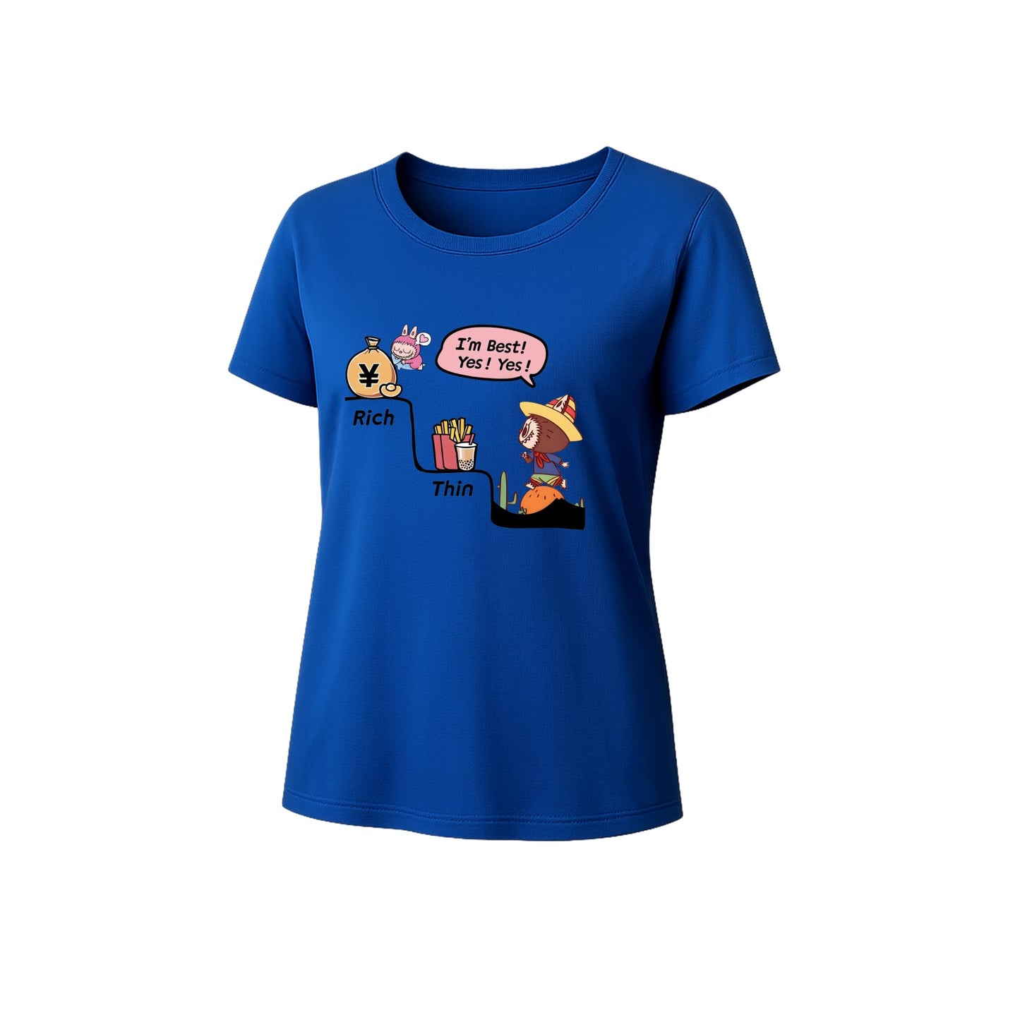 Bohaté a tenké grafické tričko LaBubu Loose Fit Summer Casual Tee
