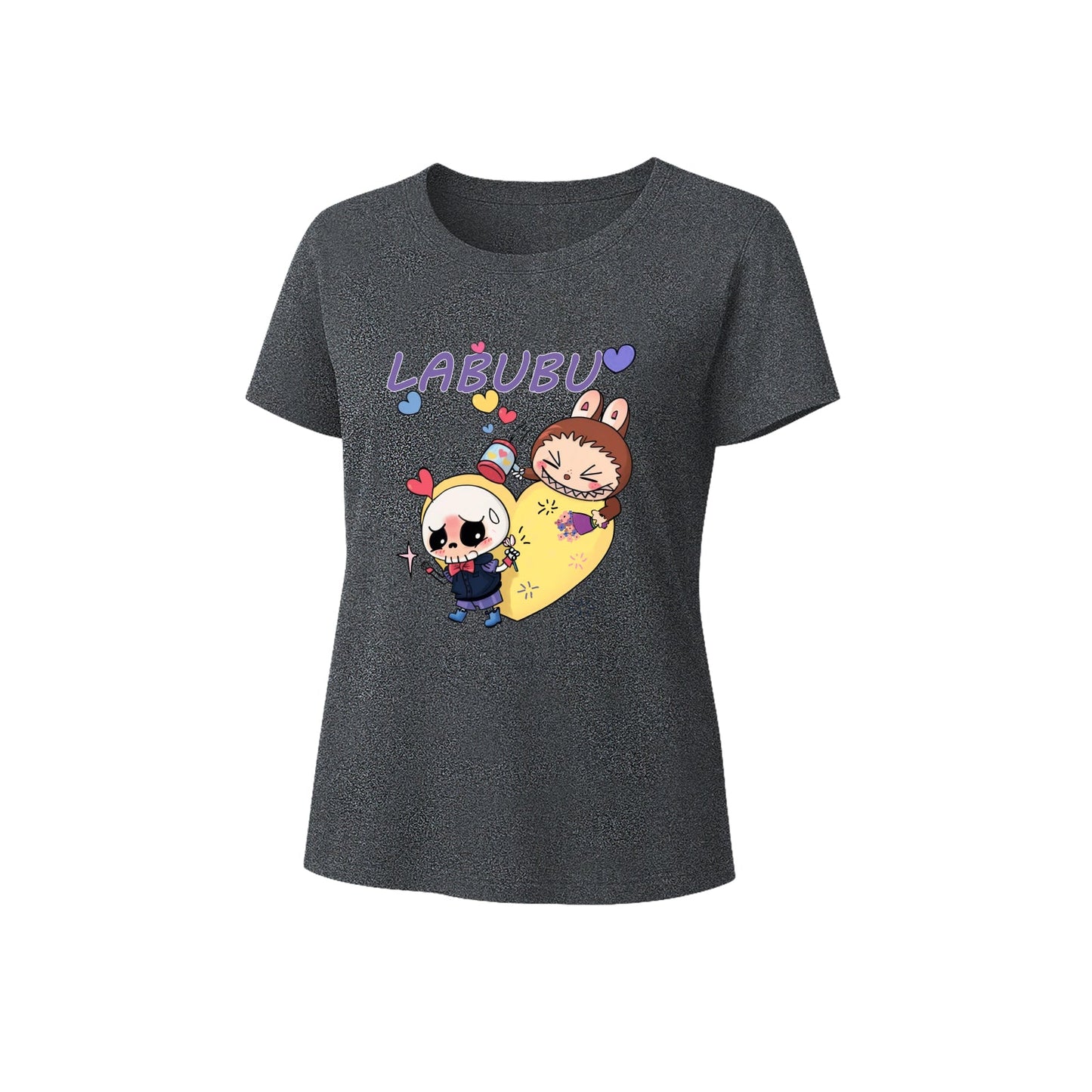 Láska Labubu Graphic T-Shirt Loose Fit Summer Casual Tee