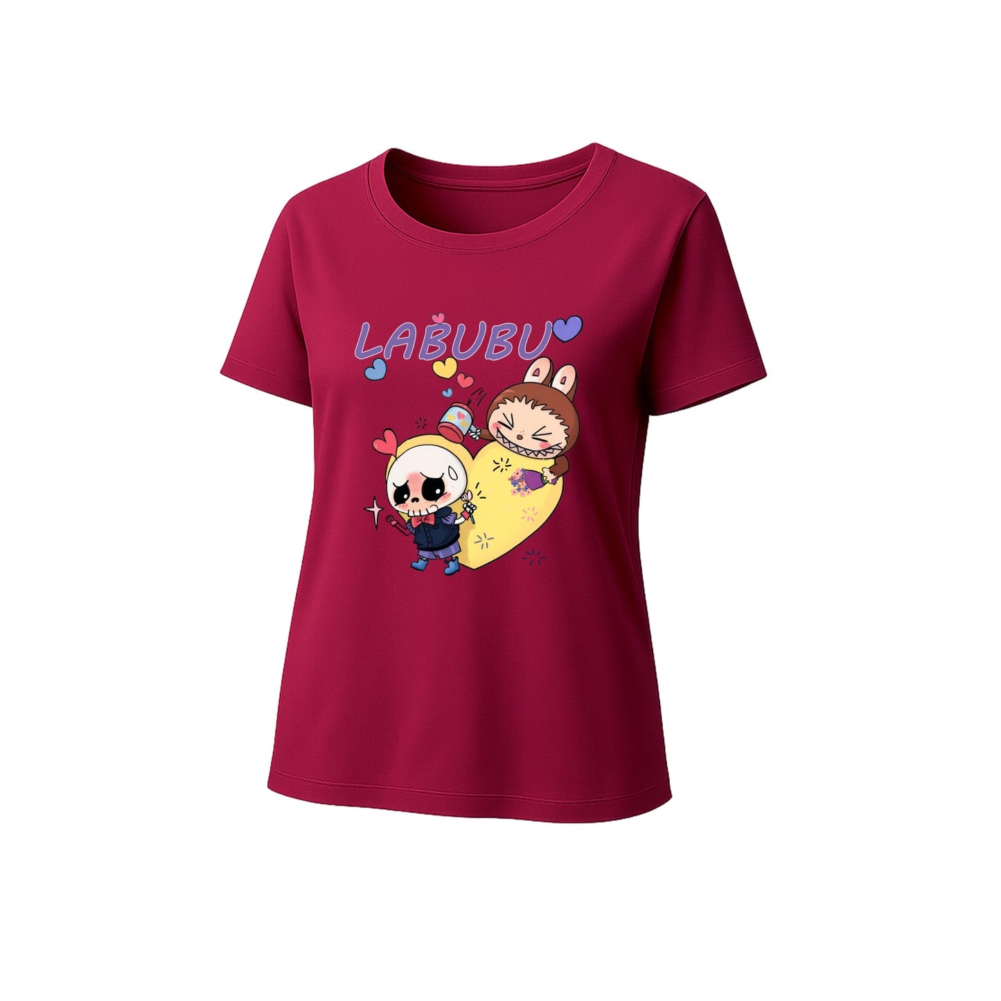 Láska Labubu Graphic T-Shirt Loose Fit Summer Casual Tee