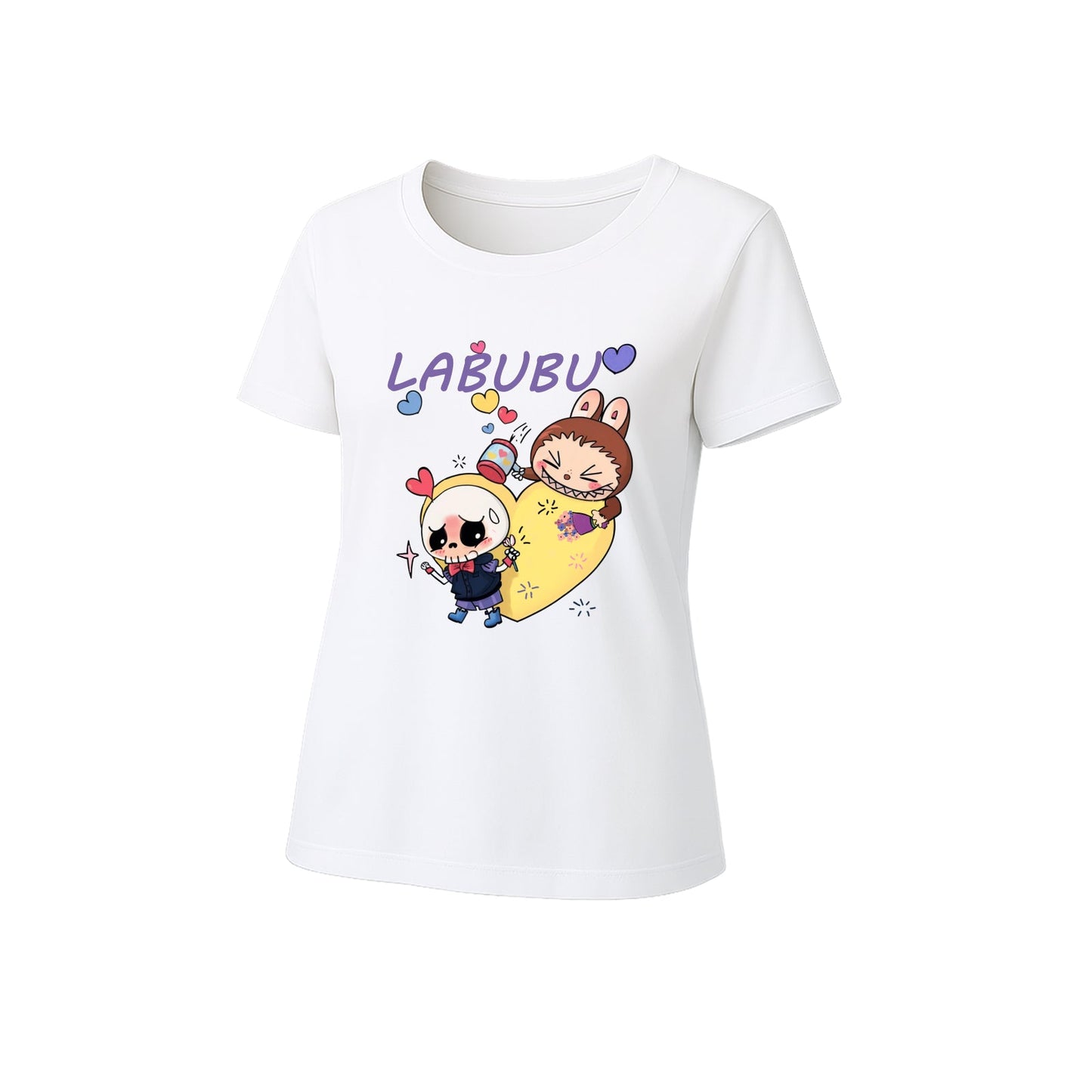 Láska Labubu Graphic T-Shirt Loose Fit Summer Casual Tee